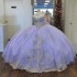 Sparkly Lavender Quinceanera Dress 2024 Ball Gown Appliques Lace Beading Sequins Puffy Skirt Sweet 16 Dress