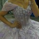 Sparkly Lavender Quinceanera Dress Ball Gown Off The Shoulder 3D Floral Applique Beaded Tull Corset Sweet 16 Vestidos De 15 Anos