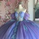 Sweetheart Lavender Quinceanera Dresses Ball Gown 2024 Floral Appliques Lace Beads Tull Corset Mexico Sweet 16 Vestidos De XV 15