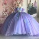 Sweetheart Lavender Quinceanera Dresses Ball Gown 2024 Floral Appliques Lace Beads Tull Corset Mexico Sweet 16 Vestidos De XV 15