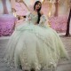 Sweetheart Mint Green Shiny Quinceanera Dresses Sweet 15 Gowns Appliques Lace Bead Vestidos De Quinceanera