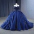 Sweetheart Navy Blue Quinceanera Dresses Ball Gown Flower Vestidos De 15 Anos Sexy Beads Applique Lace Evening Party Dress