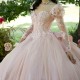 Sweetheart Pink Quinceanera Dress Long Sleeves Applique Lace Beads Sweep Train Sweet 15 Party Dress Gown robes de soiree 15