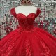 Sweetheart Red Quinceanera Dresses Beads 3DFloral Applique Lace Off the Shoulder Sweet 15 Birthday Party Ball Gowns