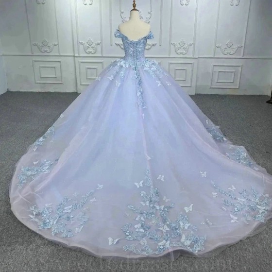 Sweetheart Sexy Quinceanera Dress Sweet Off the Shoulder Beads Appliques Lace Bow 16 Year Old Girl Princess Birthday Party Ball