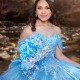 Sweetheart Sky Blue Shiny Quinceanera Dresses For Sweet 16 Girls Beads Appliques Princess Ball Gowns Floor Length Tull 15 Vestid