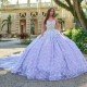 Tull Lilac Quinceanera Dresses Lace Applique Sweet 16 Years Birthday Dress Mexican Prom Gown 2024 Vestidos 15 De XV Anos