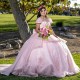 Tulle Pink Ball Gown Princess Quinceanera Dresses Applique Vestidos De 15 Anos Quinceaneras Sweet 16 Birthday Party