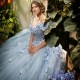 V Neck Ball Gown Sky Blue Quinceanera Dresses Off The Shoulder Appliques Lace Flowers Vestido De 15 Anos Sweet 16